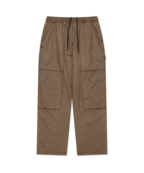 CONTRAST STITCH WORK PANTS beige