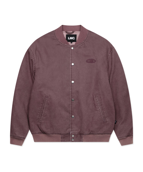 WASHED VARSITY JACKET dark pink