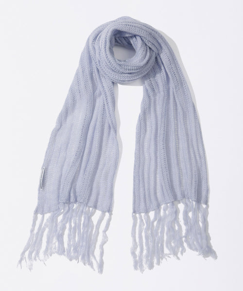 Fluffy Fringe Scarf Pale Blue