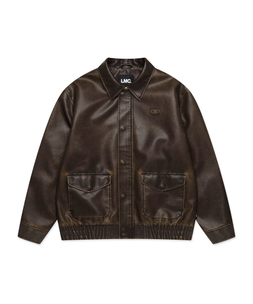 G-1 FAUX LEATHER JACKET brown