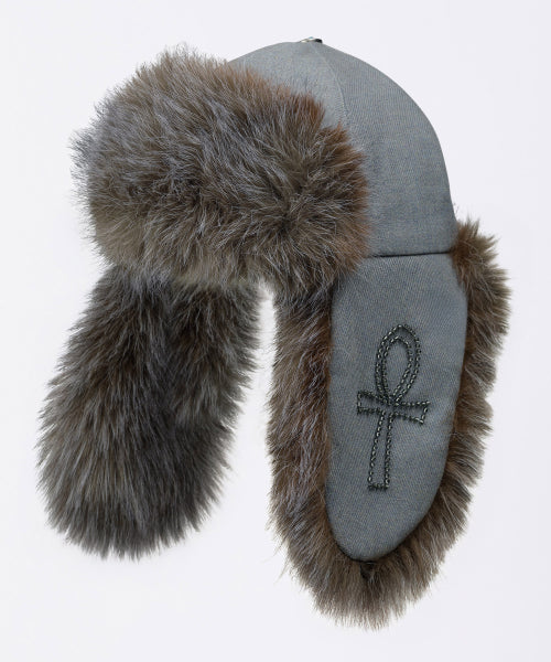 Wool Trooper Hat Blue Gray