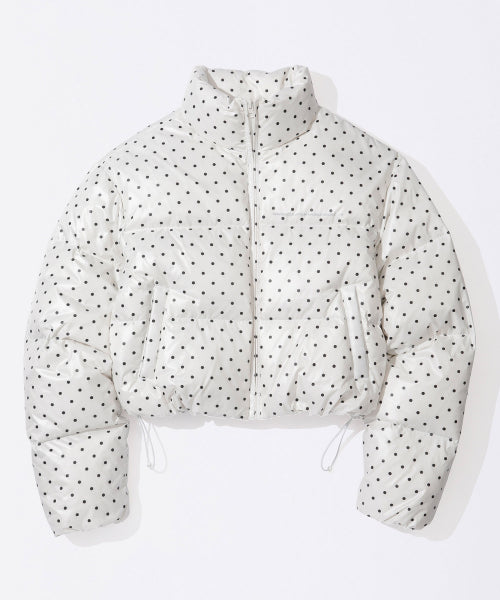 Polka Cropped Puffer Down Ivory