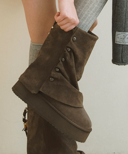 STUD MAXI FOLDED BOOTS MIDDLE - 2 colors