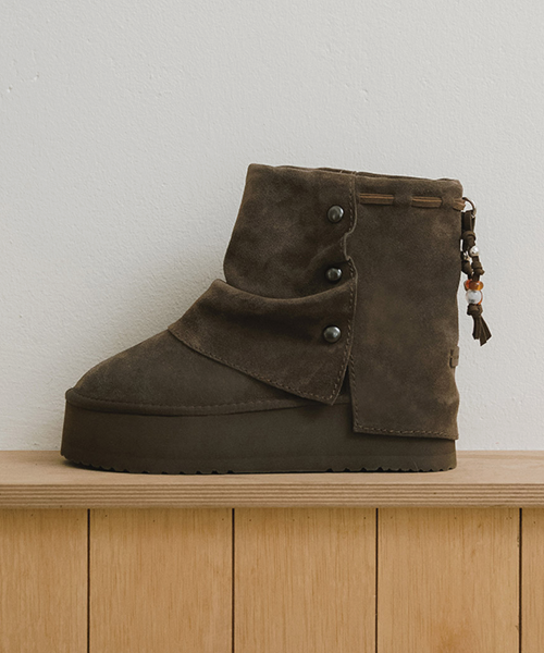 STUD MAXI FOLDED BOOTS SHORT - 2 colors