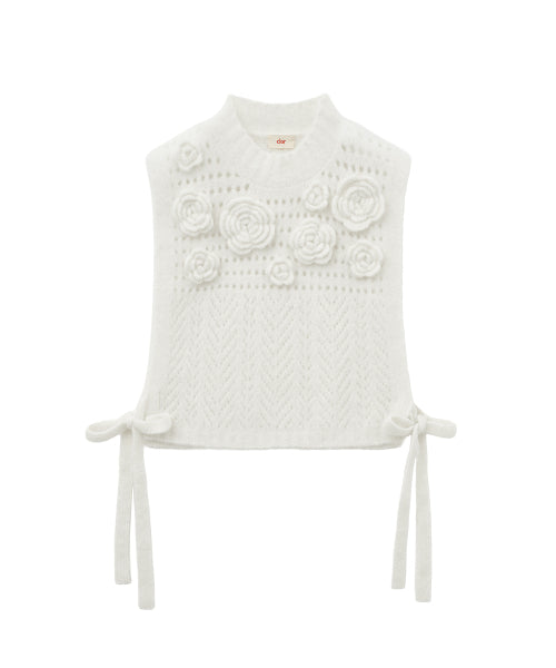 FLOWER CROCHET VEST - 2 colors