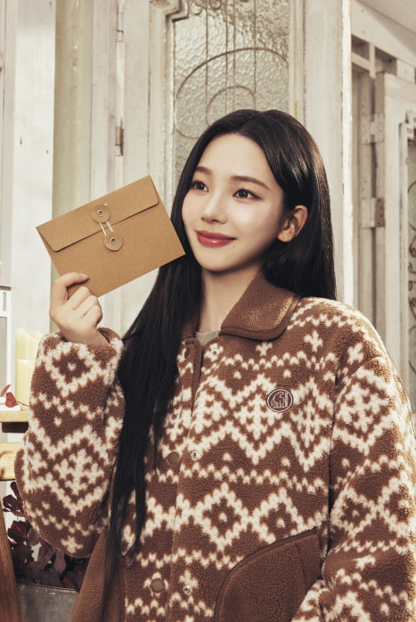 Fleece Jacket with W_ORANGE BROWN
