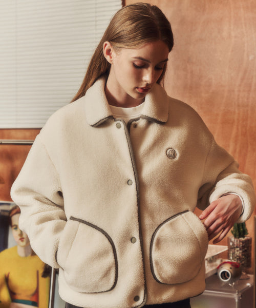 Huguenot Nordic Pattern Fleece Jacket - W_Off White