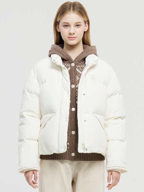 Crystal-down puffer jumper - W_Off White