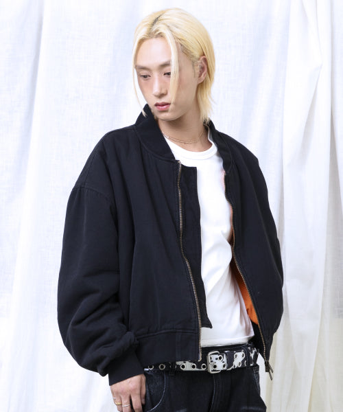 GJ068 Retro MA-1 Bomber Jacket (BLACK)