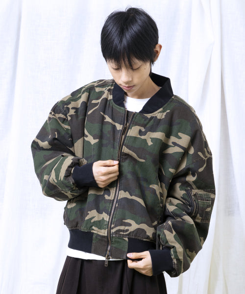 GJ068 Retro MA-1 Bomber Jacket (CAMO)