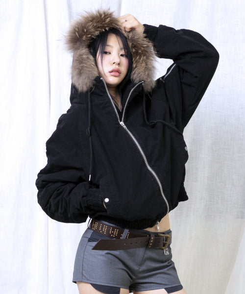 GJ098 Rusty N2B Short Parka (BLACK)