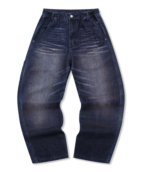 GP174 Rusty Washed Wide Pants (INDIGO)