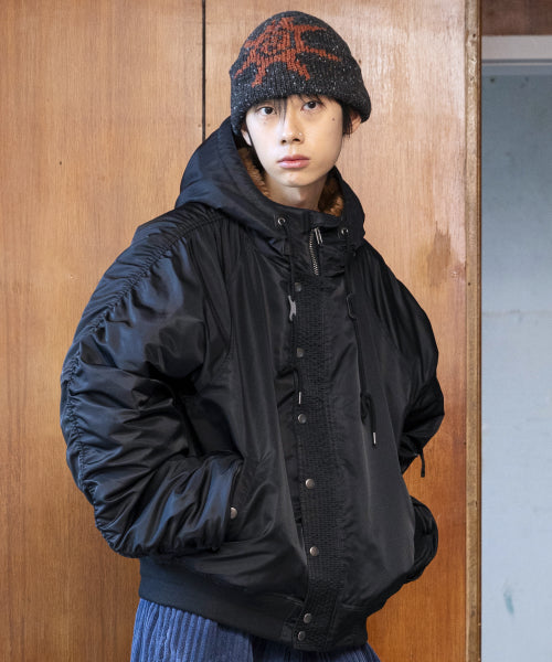 GJ107 Rework N2B Nylon Short Parka (BLACK)