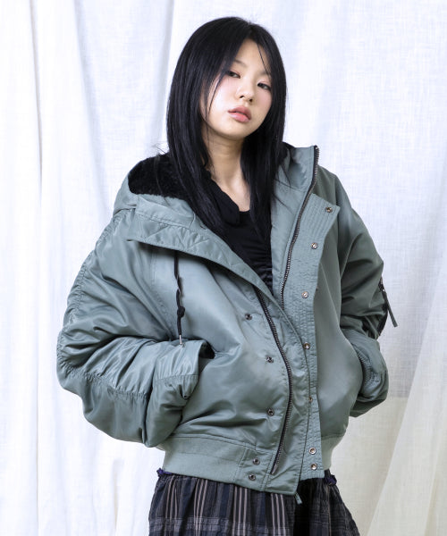 GJ107 Rework N2B Nylon Short Parka (SAGE GREEN)