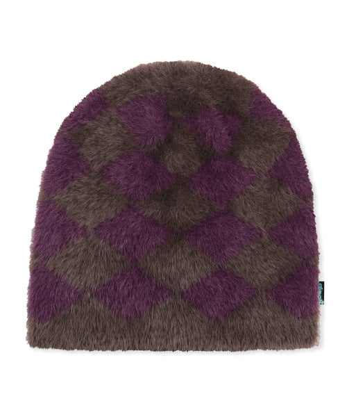 GC076 DIA Checker Hairdresser Knit Beanie (BROWN)