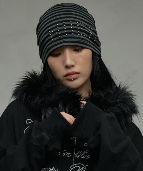 NN BEANIE_BLACK STRIPE