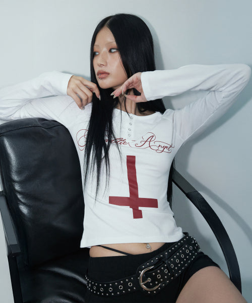 CROSS HENLEY L/S TEE_WHITE