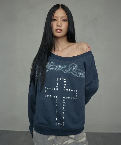 BA-CROSS OFF-SHOULDER SWEATSHIRT_GREYISH NAVY