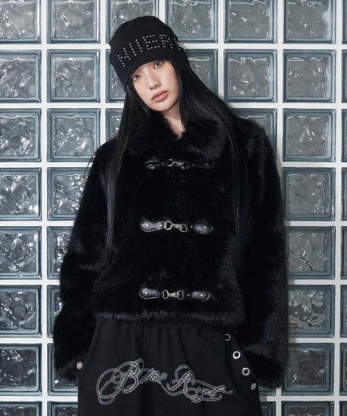 METAL TOGGLE FUR JACKET_BLACK