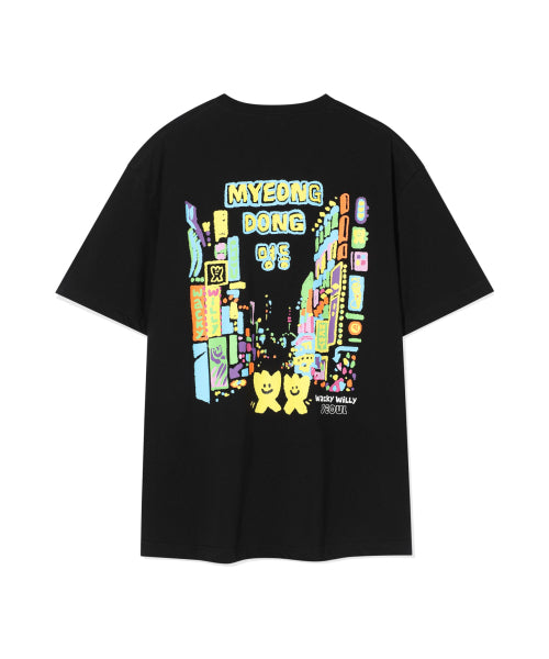 Myeongdong Graphic Short-sleeved Shirt Black