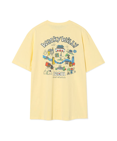 Seoul Graphic Short-sleeved T-shirt Yellow