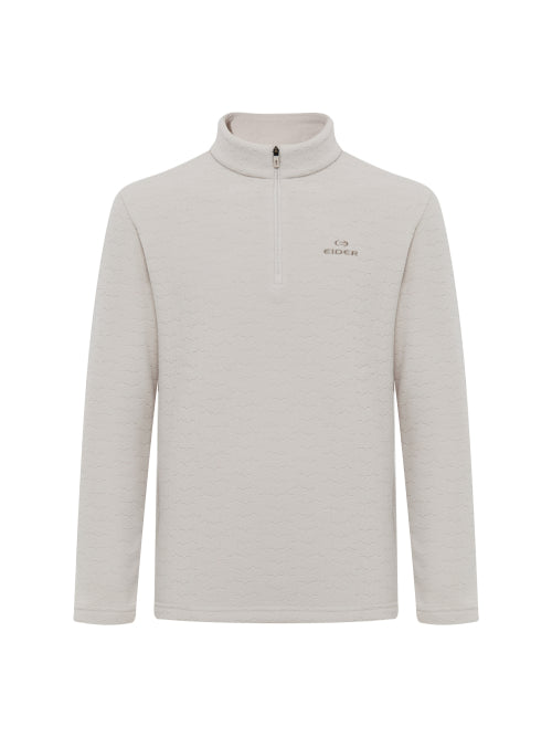 JACQUARD W (Jacquard W) Men's modified tissue zip-up T-shirt_Grayish BEIGE