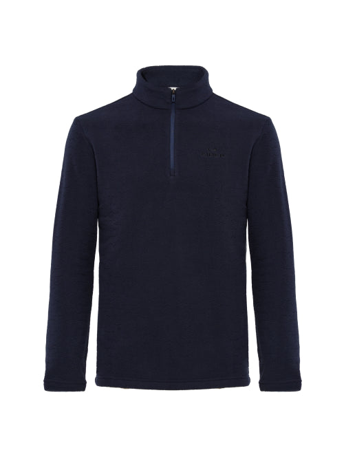JACQUARD W (Jacquard W) Men's modified tissue zip-up T-shirt_Dark Navy