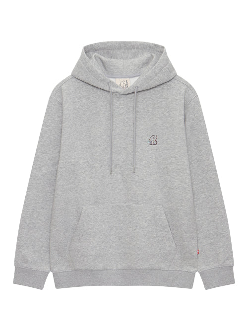 Small Polar Bear Napping Hoodie T-shirt - U_Melange GREY