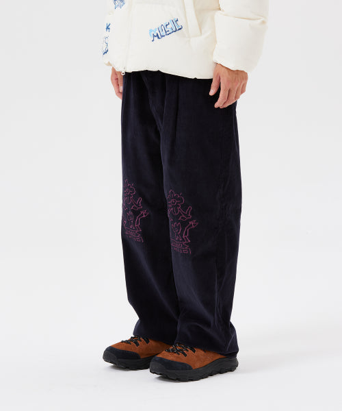 Corduroy Graphic Pants Navy