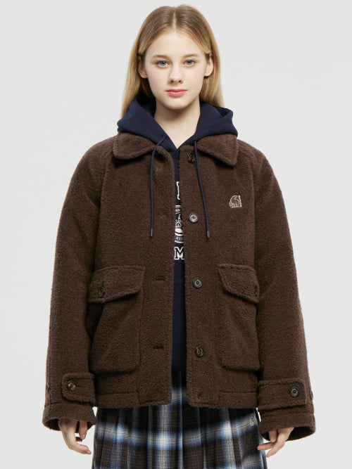 WOOL Collar Jacket - W_COPPER BROWN