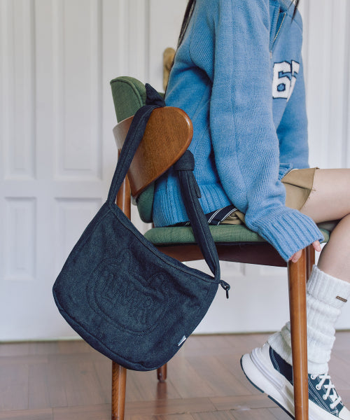 Stitch Point Denim Padded Cross Bag NAVY