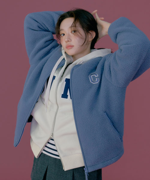 COLLARLESS SHERPA JACKET