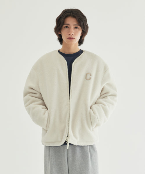 COLLARLESS SHERPA JACKET