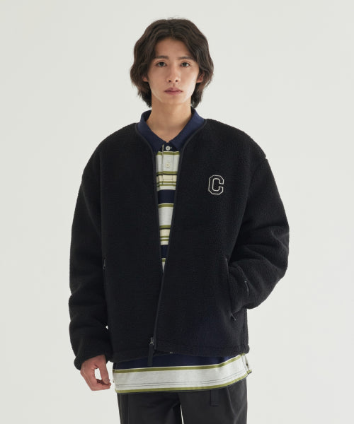 COLLARLESS SHERPA JACKET