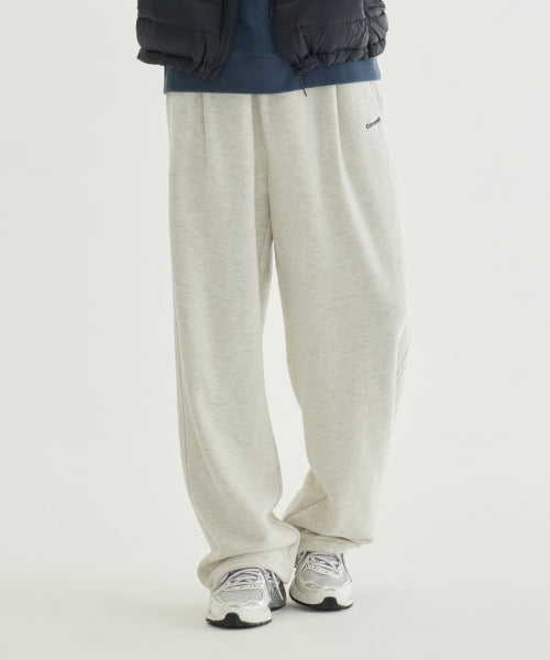 SEMI-WIDE SMALL LOGO BRUSHED SWEATPANTS