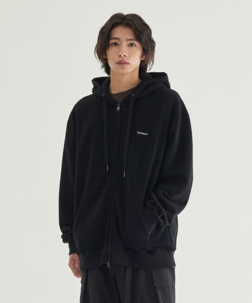 SMALL LOGO BRUSHED HOODIE ZIP-UP