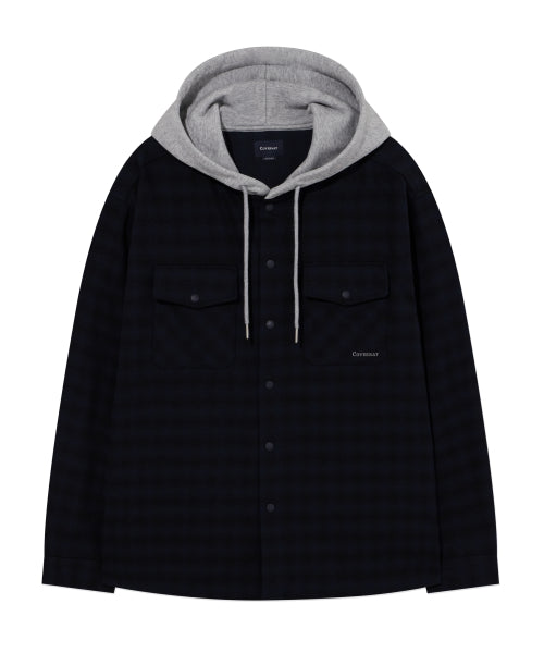 HOODED CHECK SHIRT