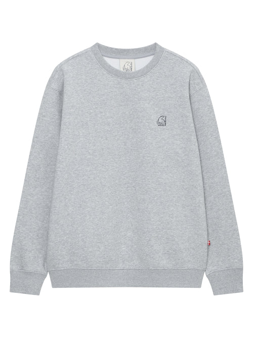 Winter Cartoon Turtleneck Bear Fleece-Lined Sweatshirt - U_Melange GREY