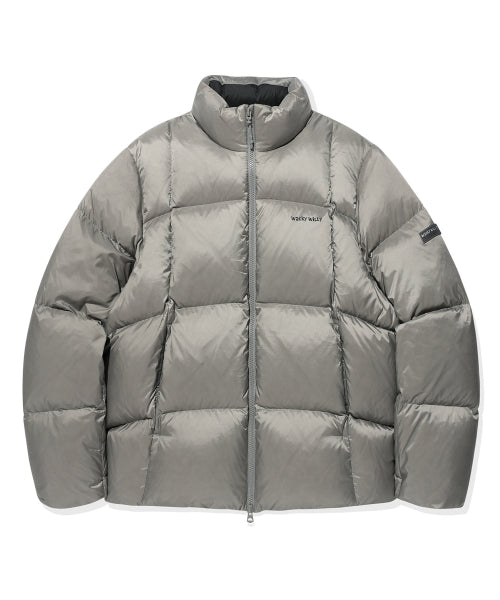 Lip-stop quilting down short puffer gray