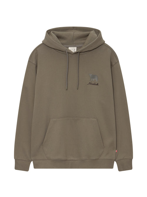Winter Denish Pattern Heavyweight Hoodie T-Shirt - U_Khaki