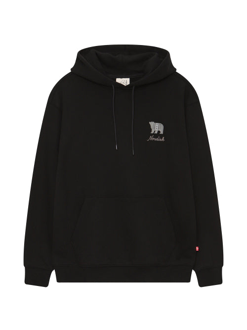 Winter Denish Pattern Heavyweight Hoodie T-Shirt - U_Black