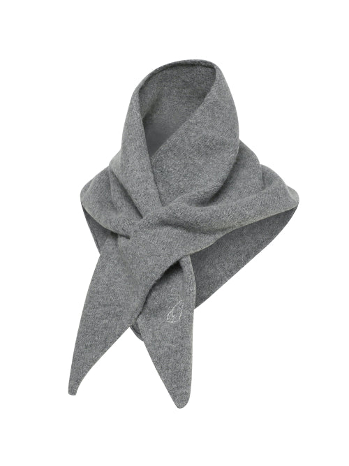 Triangular Petit Knitwear muffler_Charcoal
