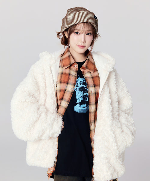 TEDDY HOOD JUMPER (2COLOR)