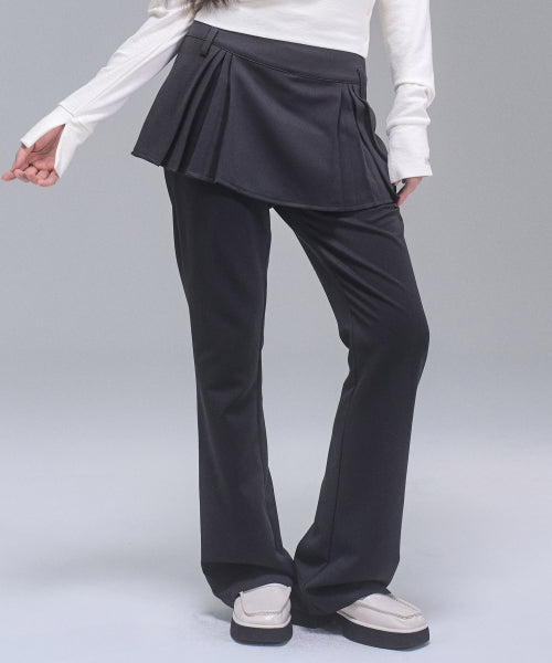 Darlene Layered Bootcut Pants [CHARCOAL]
