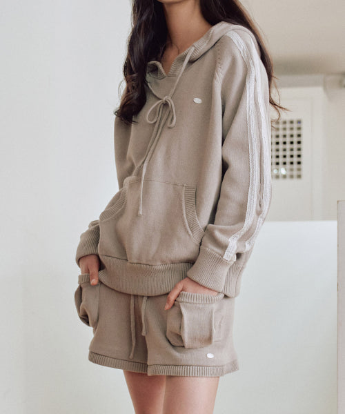 Vanilla Knit Cargo Shorts [LIGHT GREY]