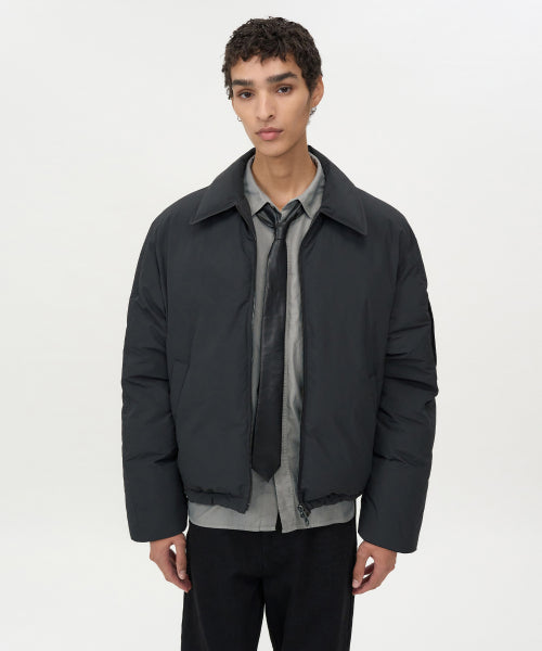 Collar Flight Down Puffer BLACK