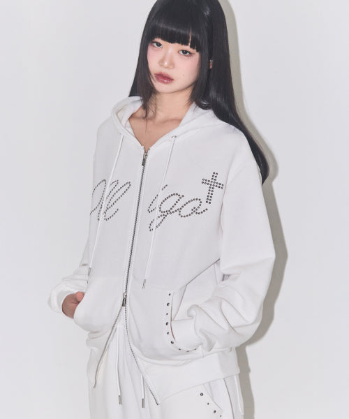 Cross Hotfix Hood Zip-Up White