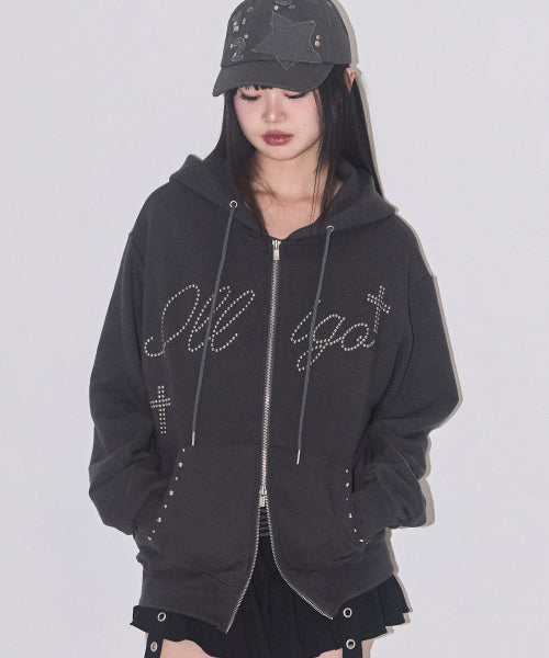 Cross Hotfix Hood Zip-Up Charcoal
