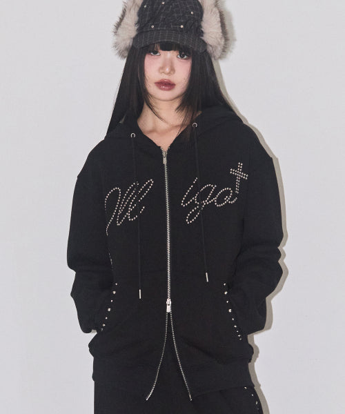 Cross Hotfix Hood Zip-Up Black