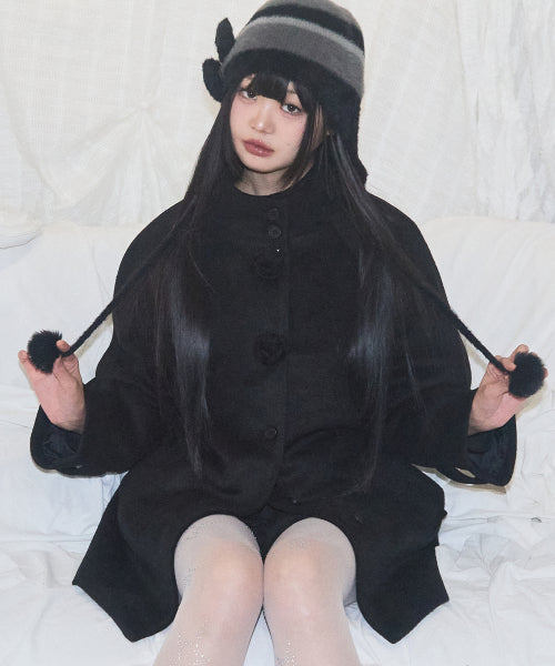 Fleur Half Coat Black